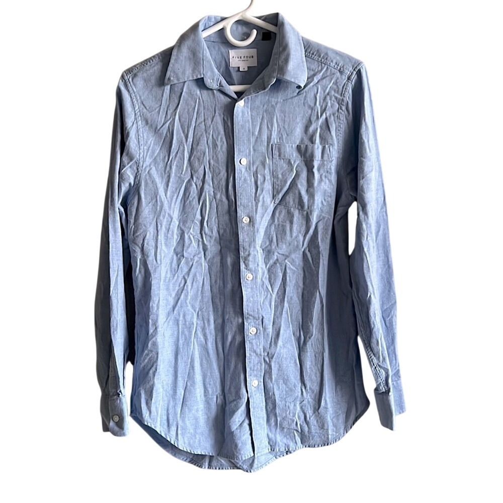 Five Four Light Blue Cotton Button Down Shirt S Preppy Classic Coastal Mens